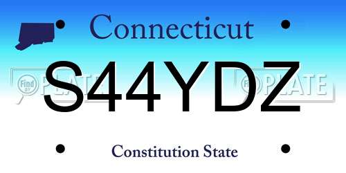 S44YDZ Connecticut License Plate