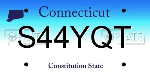 S44YQT Connecticut License Plate