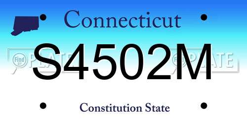 S4502M Connecticut License Plate