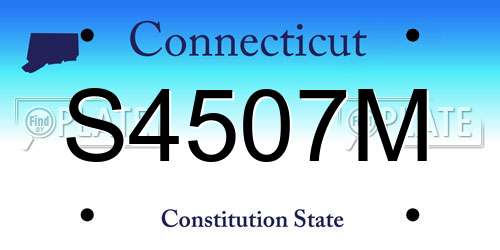 S4507M Connecticut License Plate