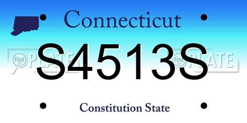 S4513S Connecticut License Plate