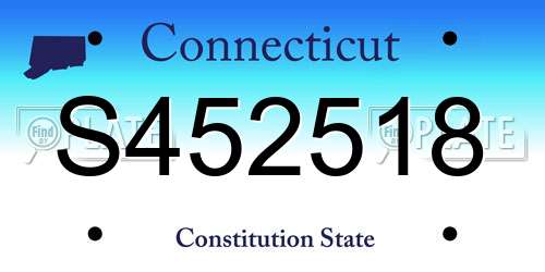 S452518 Connecticut License Plate