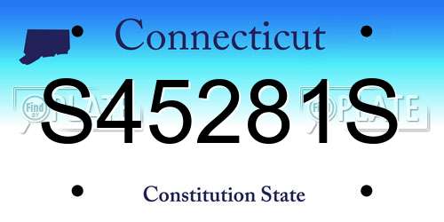 S45281S Connecticut License Plate