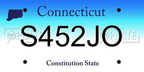 S452JO Connecticut License Plate