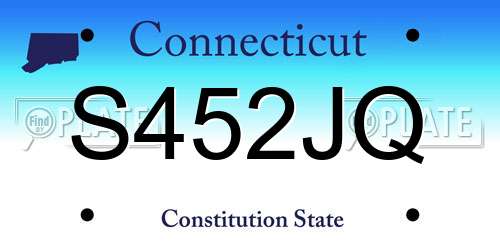 S452JQ Connecticut License Plate