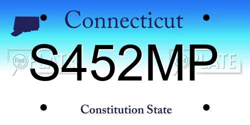 S452MP Connecticut License Plate