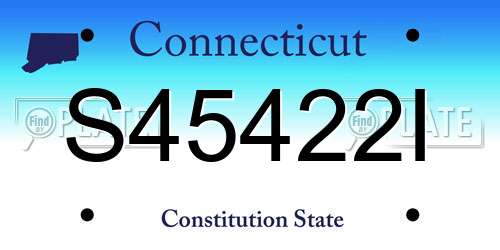 S45422I Connecticut License Plate