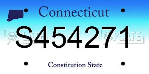 S454271 Connecticut License Plate