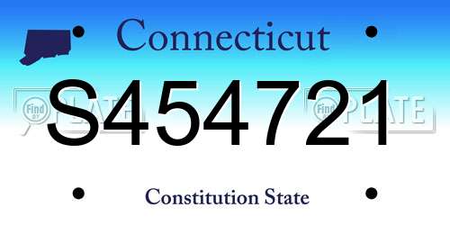 S454721 Connecticut License Plate