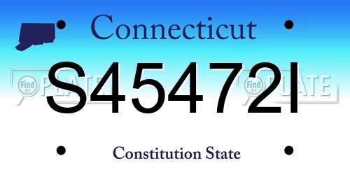 S45472I Connecticut License Plate