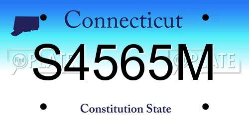 S4565M Connecticut License Plate