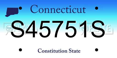 S45751S Connecticut License Plate