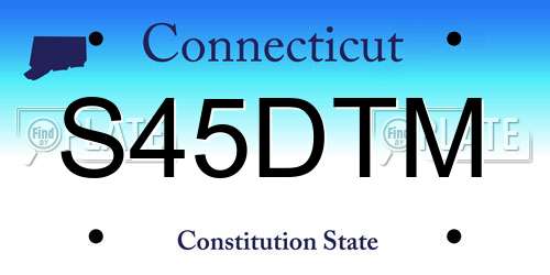 S45DTM Connecticut License Plate