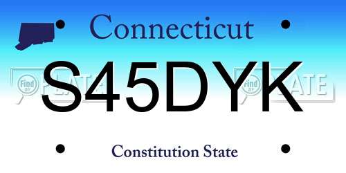S45DYK Connecticut License Plate