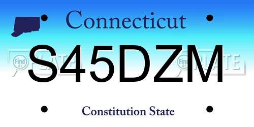 S45DZM Connecticut License Plate