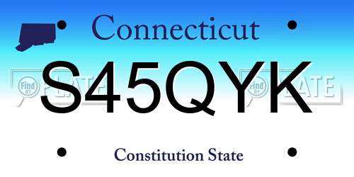 S45QYK Connecticut License Plate