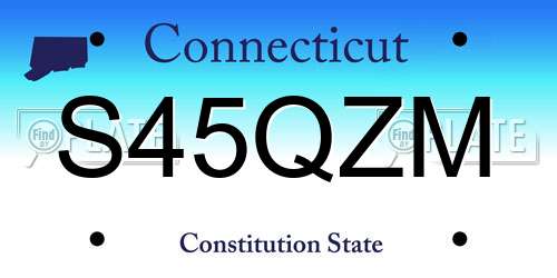S45QZM Connecticut License Plate