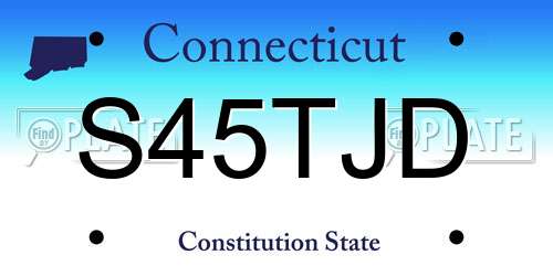 S45TJD Connecticut License Plate
