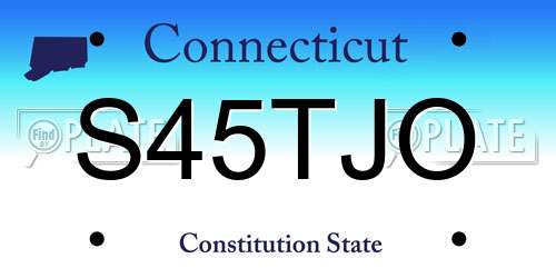 S45TJO Connecticut License Plate