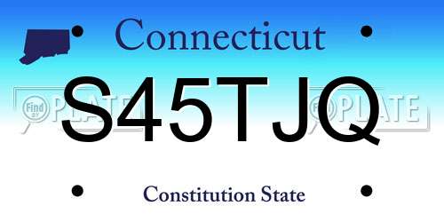 S45TJQ Connecticut License Plate