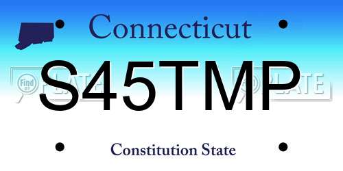 S45TMP Connecticut License Plate