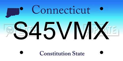 S45VMX Connecticut License Plate