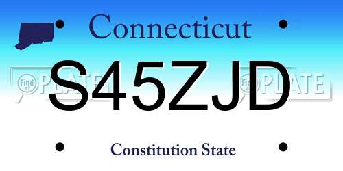 S45ZJD Connecticut License Plate