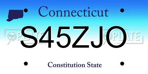 S45ZJO Connecticut License Plate