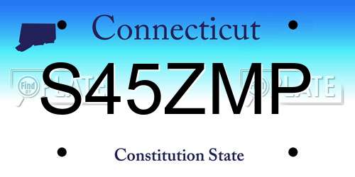 S45ZMP Connecticut License Plate