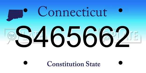 S465662 Connecticut License Plate