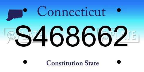 S468662 Connecticut License Plate