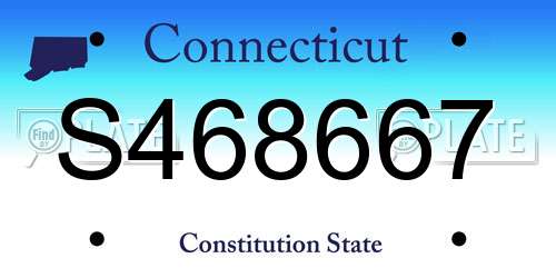 S468667 Connecticut License Plate