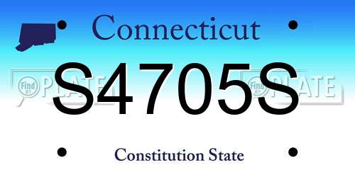 S4705S Connecticut License Plate