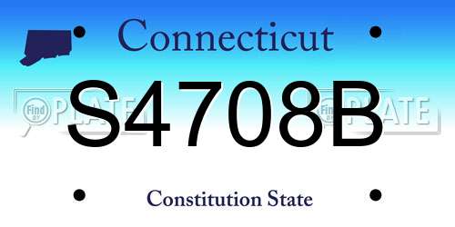 S4708B Connecticut License Plate