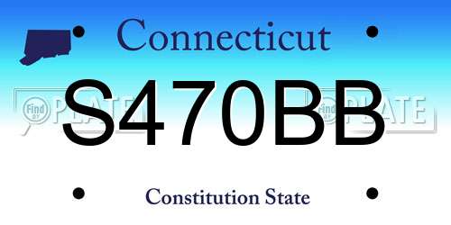 S470BB Connecticut License Plate