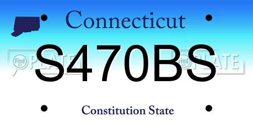 S470BS Connecticut License Plate
