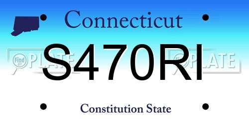 S470RI Connecticut License Plate