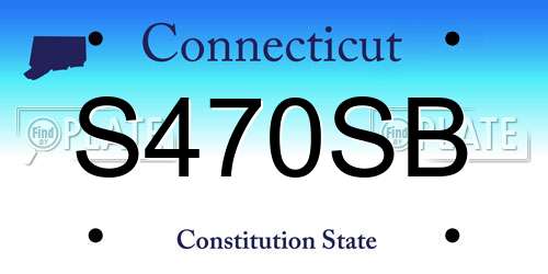 S470SB Connecticut License Plate