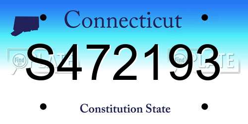 S472193 Connecticut License Plate