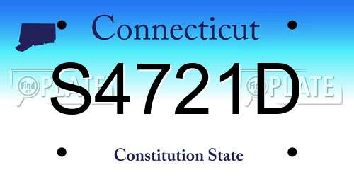 S4721D Connecticut License Plate