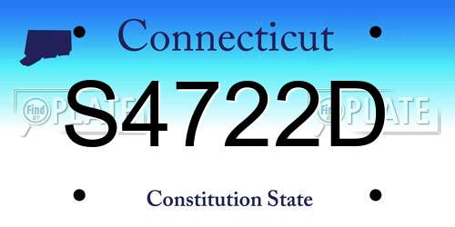 S4722D Connecticut License Plate
