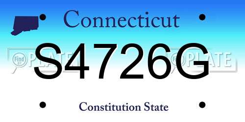 S4726G Connecticut License Plate