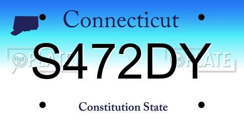 S472DY Connecticut License Plate