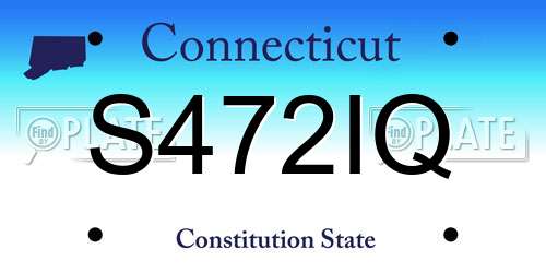S472IQ Connecticut License Plate