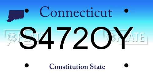 S472OY Connecticut License Plate