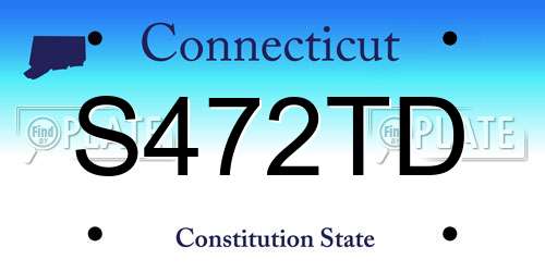 S472TD Connecticut License Plate