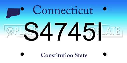 S4745I Connecticut License Plate