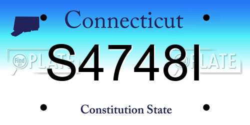 S4748I Connecticut License Plate
