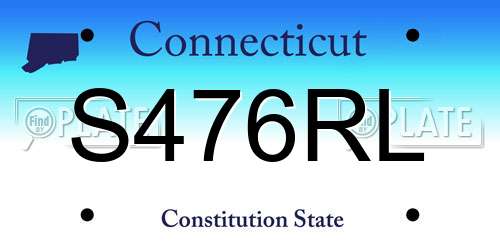 S476RL Connecticut License Plate