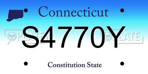 S4770Y Connecticut License Plate